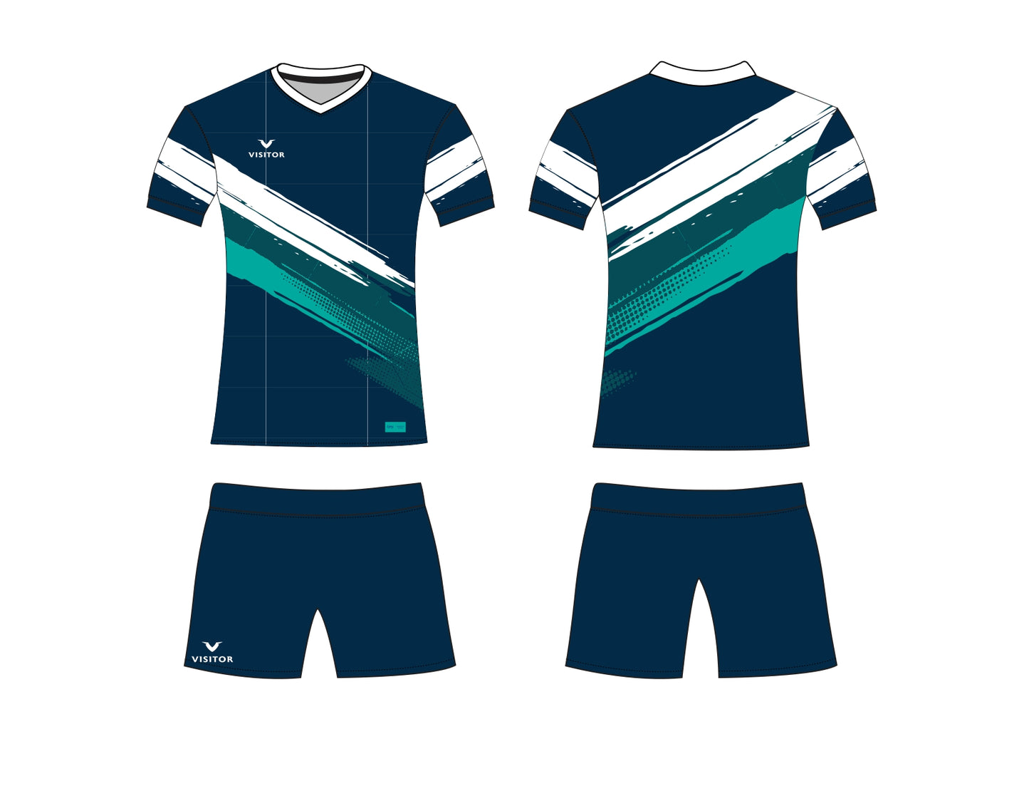 Uniforme azul rey/blanco/aqua