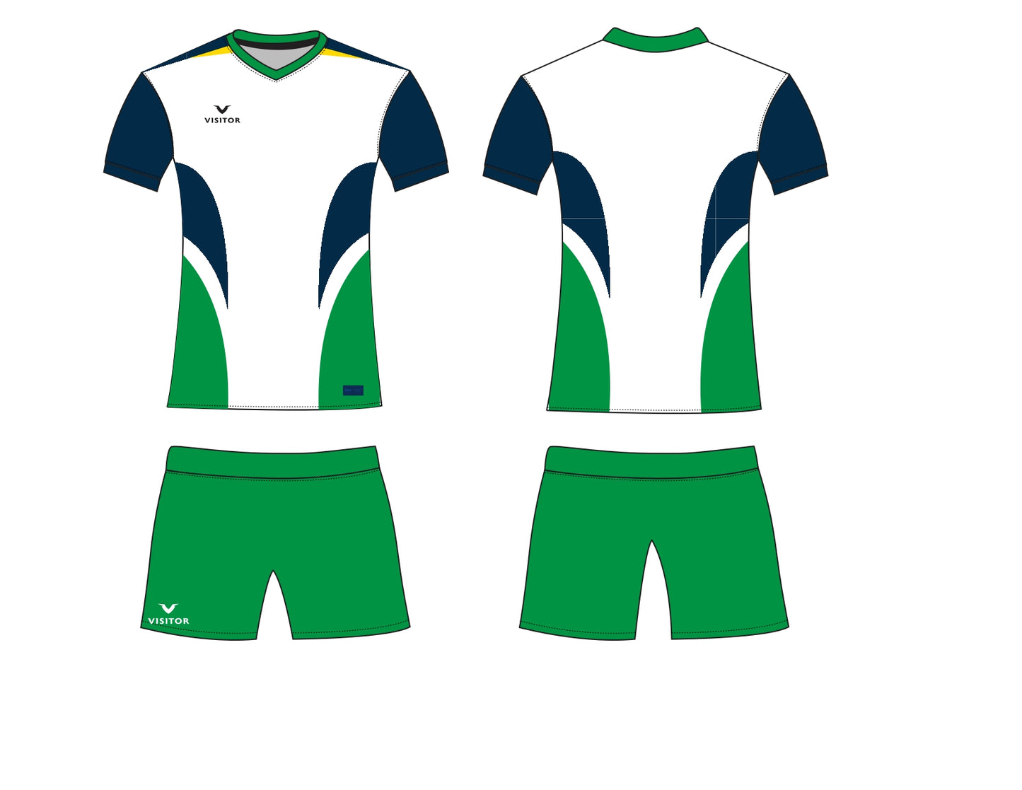 Uniforme blanco/azul rey/verde