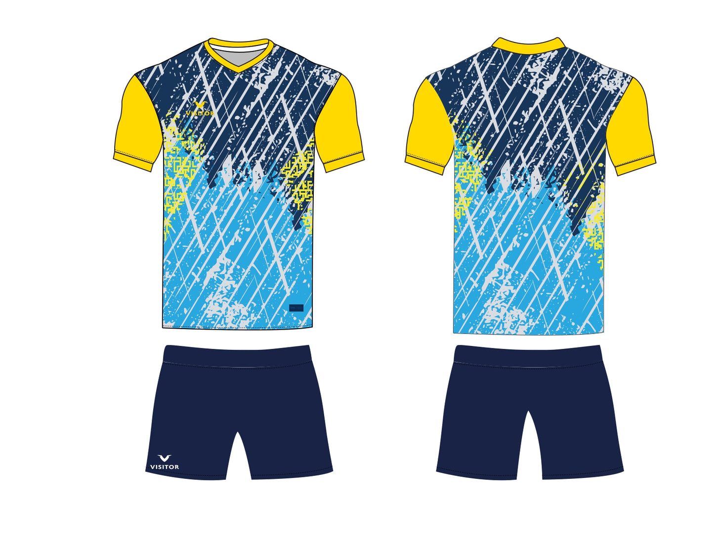 Uniforme amarillo/celeste/azul marino