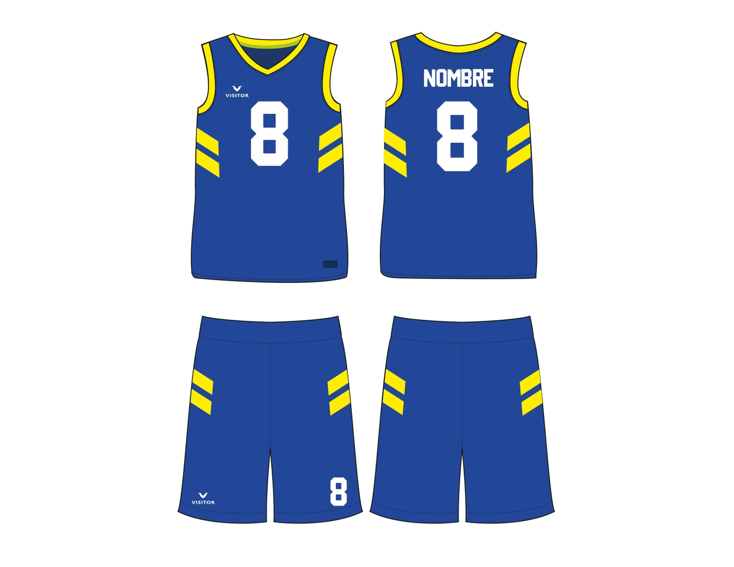 Uniforme Basquetbol azul / amarillo