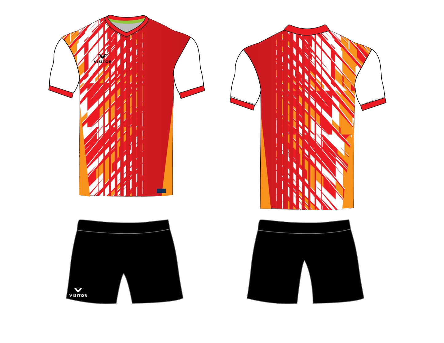 Uniforme roja/naranja/blanco