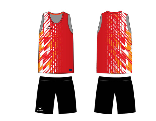 Uniforme sin mangas roja/naranja/blanco